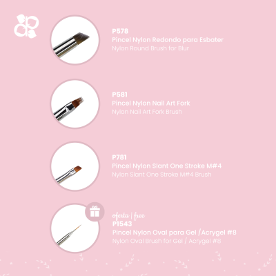 Kit Pincéis 6 Purple (P578 + P581 +P781 + OFERTA P1543)