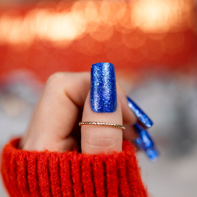 Verniz Gel Saute Nails S289 - Frosted Wishes (Azul com Partículas Prata)