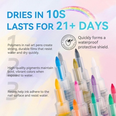 12 Canetas Acrílicas para Nail Art: Precisão e Criatividade em Unhas