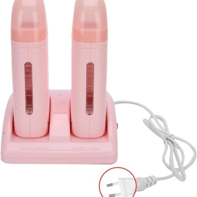 Aquecedor de Cera Roll-on de Base Dupla Cor Rosa