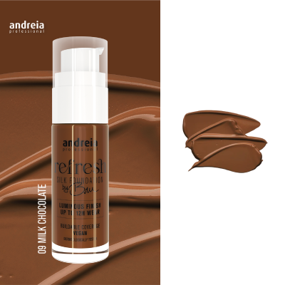 Andreia Refresh Silk Foundation By Bru - 09 – Milk Chocolate