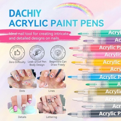 12 Canetas Acrílicas para Nail Art: Precisão e Criatividade em Unhas