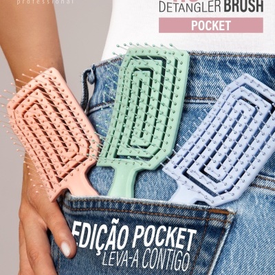 Pro Wave Andreia - Detangler Brush Pocket – Escova Azul