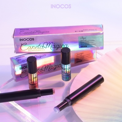 Caneta Mágica Inocos Pó Holográfico - Azul
