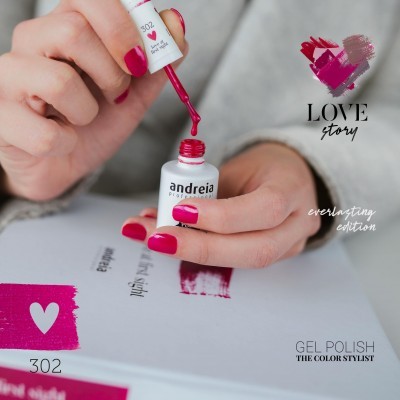 Verniz Gel Andreia 302 - First sight - Rosa Intenso com brilho lilás