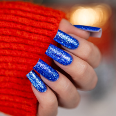 Verniz Gel Saute Nails S289 - Frosted Wishes (Azul com Partículas Prata)