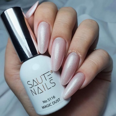 Verniz Gel Saute Nails S116 Magic Dust - Prateado com Brilhos Holográficos
