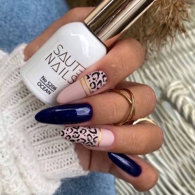 Verniz Gel Saute Nails S206 Ocean (Azul Marinho com Partículas)