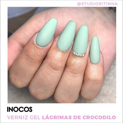 Verniz Gel Inocos – 203 - Lágrimas de Crocodilo (Verde Eucalipto) 15ml