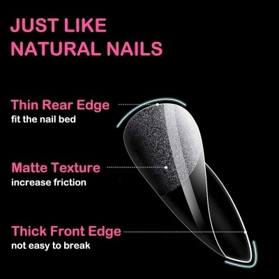 Magic Tips Amêndoa Transparentes - 550 Peças, 11 Tamanhos