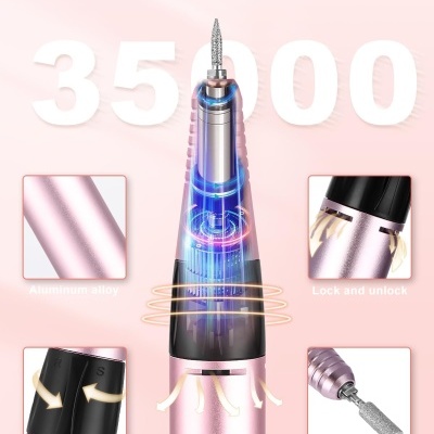 Fresa&#x20;El&#x00E9;trica&#x20;Rosa&#x20;Redonda&#x20;de&#x20;35.000&#x20;RPM&#x20;com&#x20;Pedal&#x20;e&#x20;6&#x20;Brocas