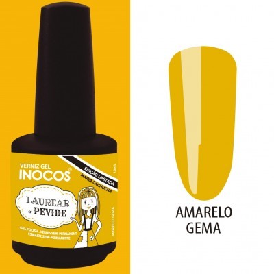 Verniz Gel Inocos – 200 - Laurear a Pevide (Amarelo Gema) 15ml