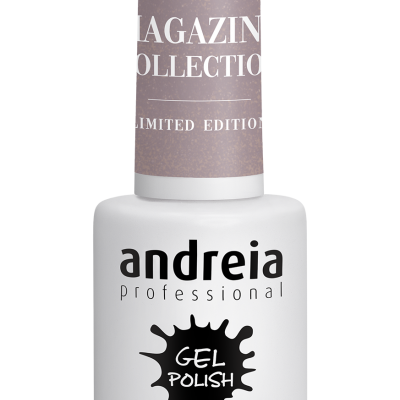 Verniz Gel Andreia MZ6 – Nude Cinza com Ligeiros Brilhos Dourados (Outono)