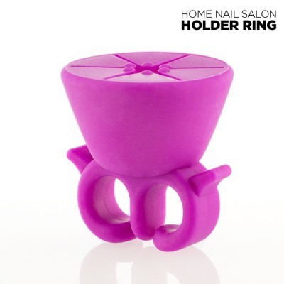 Anel suporte para salão de unhas doméstico rosa em silicone