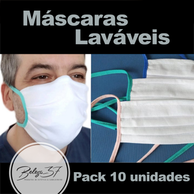 Máscaras de Proteção em Tecido Lavável - 10 peças