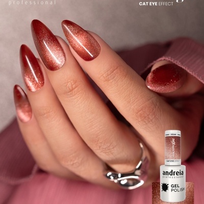 Verniz Gel Andreia Cat Eye Effect MC4 (Glitter Magnético Cobre)