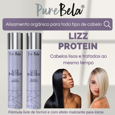 Creme Redutor Lizz Protein Pure Bela 1 Litro - Alisamento Orgânico Passo 2