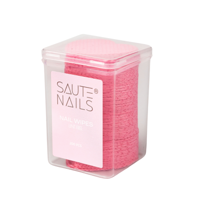 Discos Sem Fiapos HEART Rosa Saute Nails – Pack com 200 Unidades