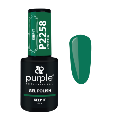 Frasco de verniz gel verde Purple