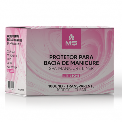 Caixa rosa de protetor para bacia de manicure transparente da MS Professional