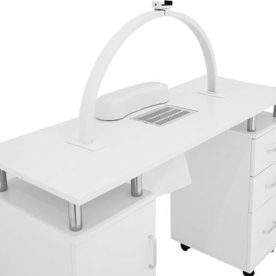 Mesa de Manicure Profissional com Aspirador Encastrado + Candeeiro LED + Apoio de Mãos