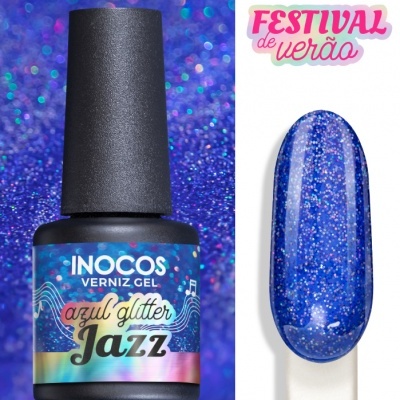 Verniz Gel Inocos – 331 - Azul Glitter Jazz
