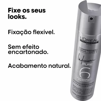Laca L'Oréal Infinium Strong - Fixação Forte 500ml (Compressed 300ml)