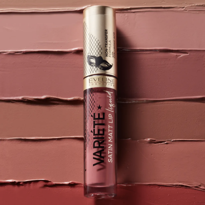 Batom Líquido Matte Eveline – Variété Satin Matt Lip Liquid Lipstick - 01 Caramel