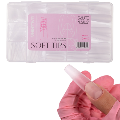 Soft Tips Saute Nails Ballerina 360 Unidades