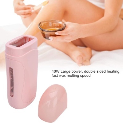 Aquecedor de Cera Roll-on de Base Dupla Cor Rosa