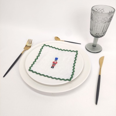 Servilheta Lino COL Cocktail Soldado Verde