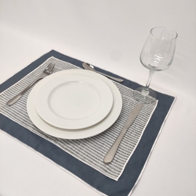 Mantel Individual Doble Gris