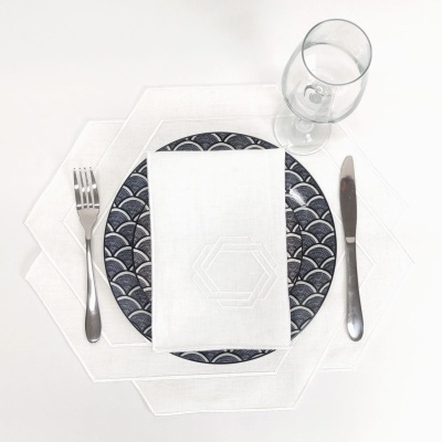 Mantel individual/Servilleta Hexagonal Double Lino JOL/COL
