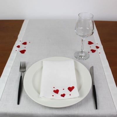 Servilleta/Mantel Individual Enamorados Lino JOL/COL