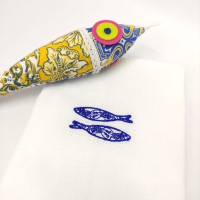 Paño de Cocina Algodón Sardinas