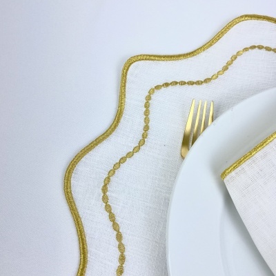 Mantel individual/Servilleta Oro/Plata Lino JOL/COL