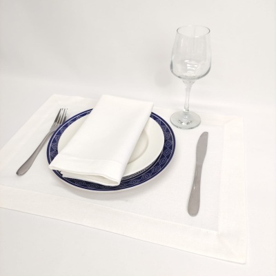 Mantel Individual/Servilleta Algodón Basic Vainica