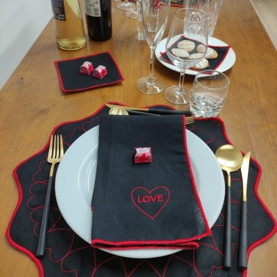 Mantel individual/Servilleta San Valentín