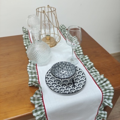 Mantel individual/Servilleta/Camino de Mesa Encanto Verde Lino COL