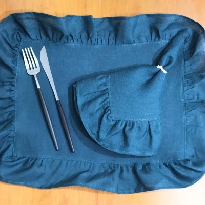 Mantel Individual/Servilleta/Camino de Mesa Volante Marilu Lino COL