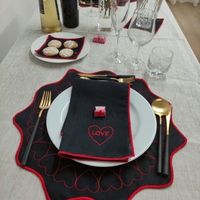 Mantel individual/Servilleta San Valentín