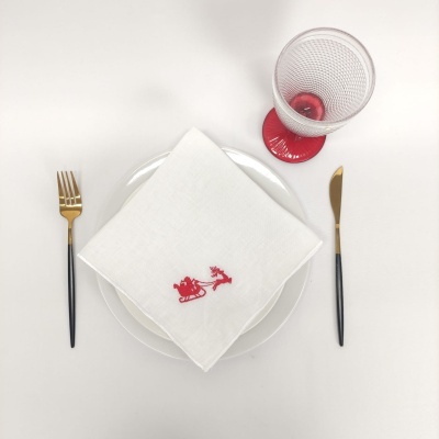 Mantel Individual/Servilleta Lino Of Rollo Trineo White