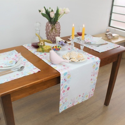 Mantel Individual/Servilleta/Camino de mesa Happy Pascua