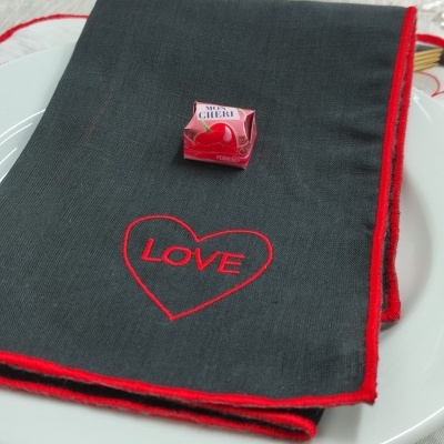 Mantel individual/Servilleta San Valentín