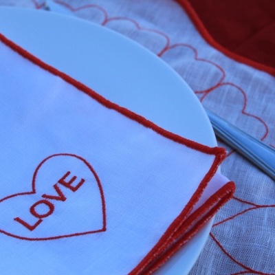 Mantel individual/Servilleta San Valentín