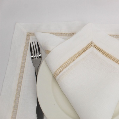 Mantel Individual/Servilleta Escalera Lino COL