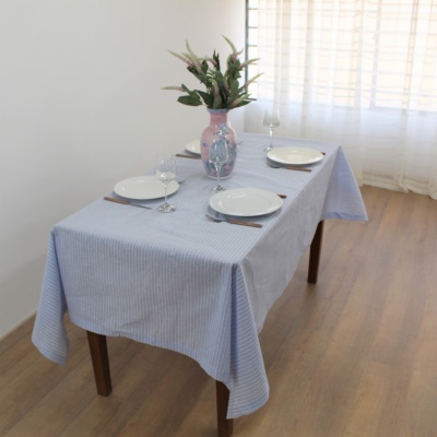 Mantel Lino Blue Stripes