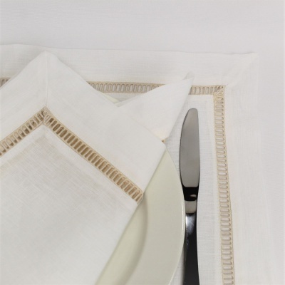 Mantel Individual/Servilleta Escalera Lino COL