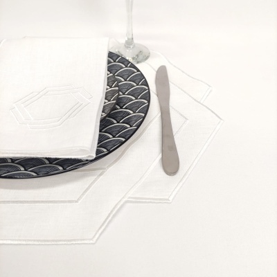 Mantel individual/Servilleta Hexagonal Double Lino JOL/COL