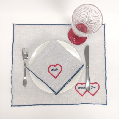 Mantel Individual/Servilleta Hearts
